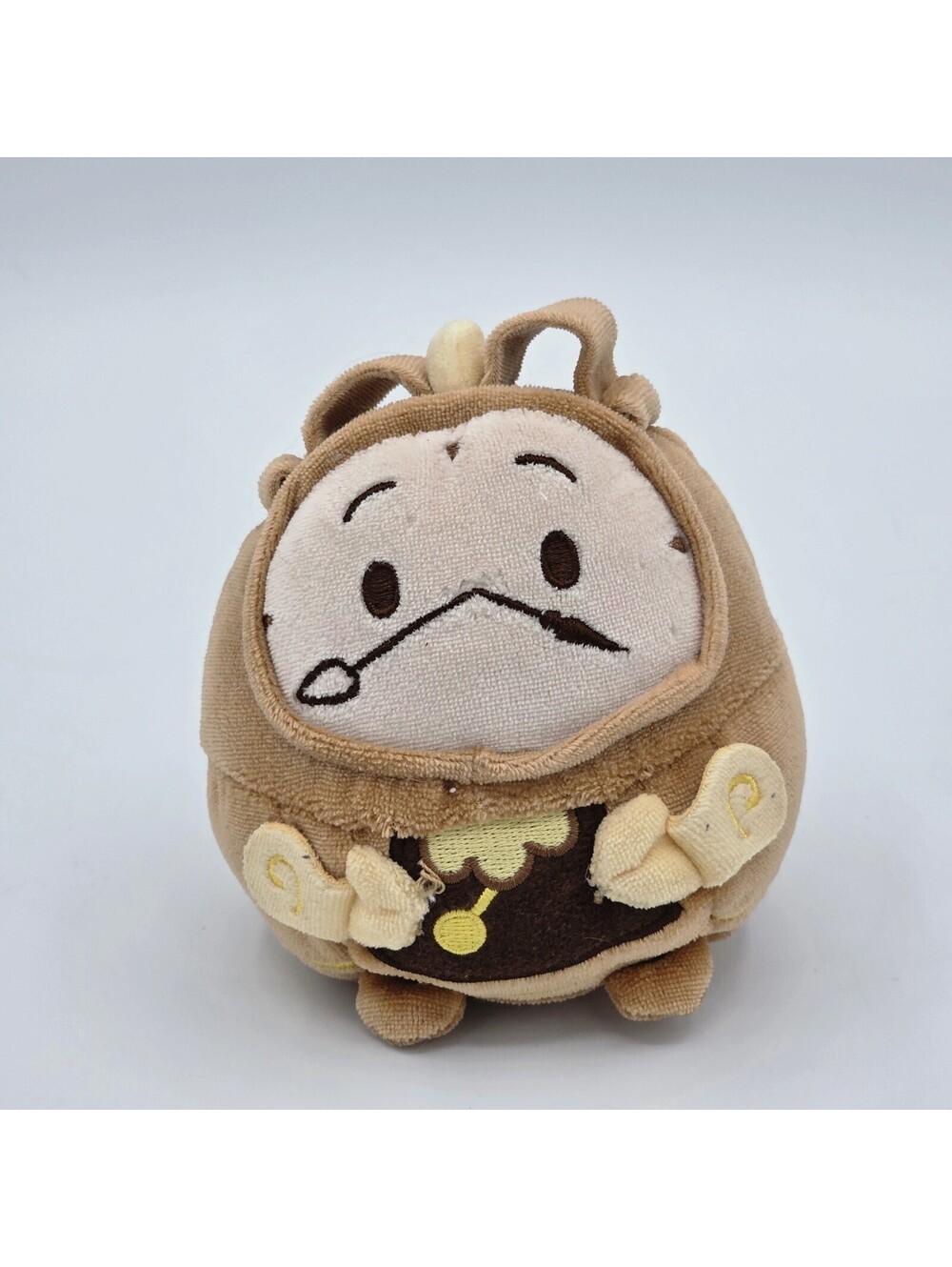 Disney Store Ufufy Beauty & the Beast COGSWORTH IN BALL SHAPE 4" Plush STUFFED
